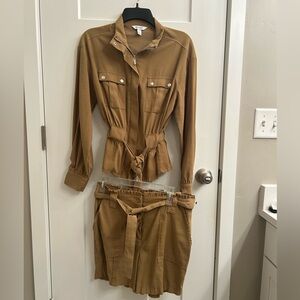 Stylish Tan Two-Piece Outfit Nine West